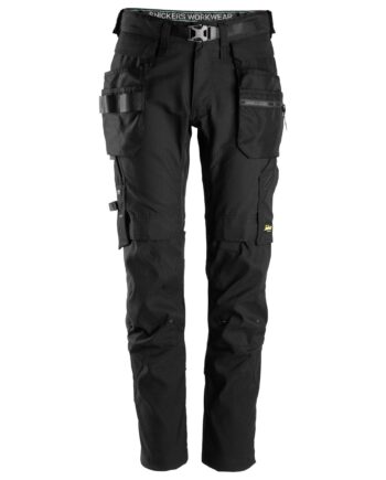Sort Snickers Flexiwork Bukser Aft Hylsterlomme 6972 - Snickers Jeans  - 7332515397195
