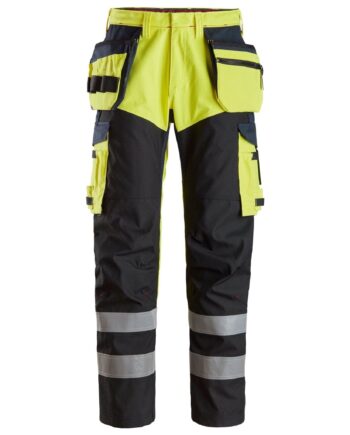 Snickers High Vis Bukser Med Hylsterlommer Forstærkning Ben Klasse 6265 - Snickers Jeans  - 7332515405081