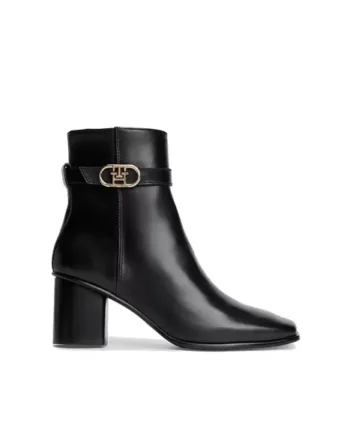 Sort Tommy Hilfiger Strap Leather Block Heel Boot Fw0fw09488bds - Tommy Hilfiger SkoSneaksers  - 8721441653007