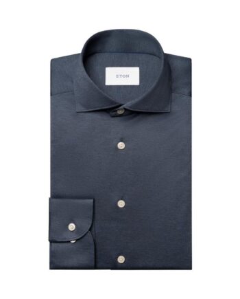40 Filo Scozia Knit Shirt - Eton Shirt  - 7313584714427