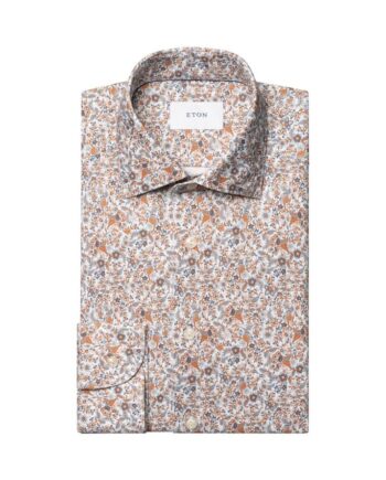 40 Floral Jersey Stretch Shirt - Eton Shirt  - 7313584724433
