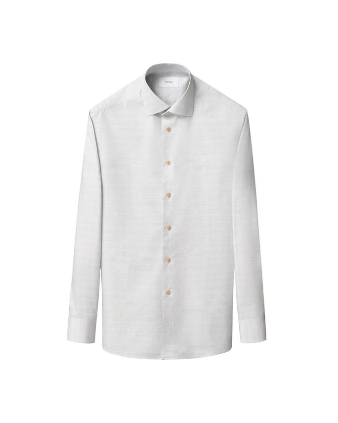 42 Prince Wales Check Twill Shirt - Eton Shirt  - 7313584764866